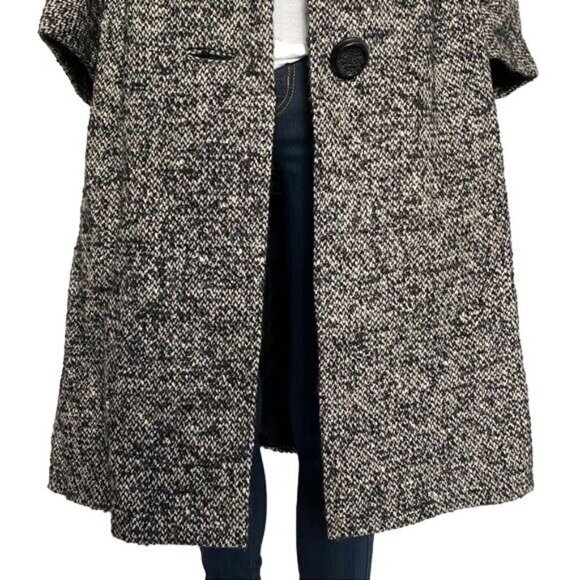 Vintage Livingston Bros Berriege Wool Fur Coat Black & White Fur CollarJacket Si - Picture 6 of 11